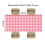 3 Pcs Fitted Tablecloth for Table,Stretch Waterproof Elastic Vinyl Picnic Table Cover with Flannel Backed Lining(Red) 5
