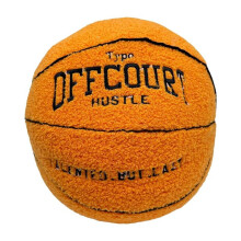 Offcourt-Basketball-Kissen, Basketball-FöRmiges Kissen, Teddy-Fleece, Besticktes Basketball-Wurfkissen, Flauschiges PlüSchtier-A