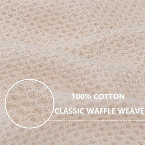 Cotton Waffle-Weave Kitchen Dish Cloths, Ultra Soft Absorbent Quick Drying Dish Towels Creamy-White 2