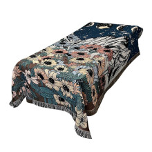 Boho Throw Blanket for Leisure Sofa Cover Sofa Towel Livingroom Decor Rug Geometric Abstract  Flower