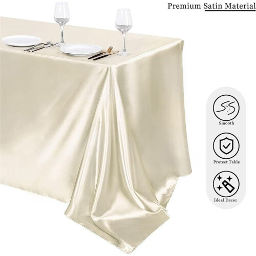 High-End Hotel Banquet Wedding Scene Tablecloth Solid Color Rectangular Glossy Satin Table Cloth Color Ding Tablecloth 1