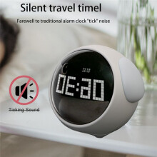 Para Casa Digital LED Night Light Luz Controlada Por Voz Multifuncional CriançA Despertador Bonito ExpressãO Despertador (A)