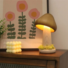 Twisted Mushroom Night Warm Light Touch Bedroom Bedhead Night Light Beech Wood LED Decorative Atmosphere Light