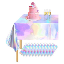 Paquet de 10 Nappes Laser Colorées, Nappe Holographique, Nappe Disco Rectangulaire 54 X 108 Pouces, Nappe à Paillettes