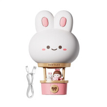 Nursery Nightlight Cartoon Bunny Hot Air Balloon Desk Night Light Tabletop Ornaments Home Novelty Lighting Animal Statue