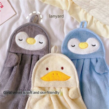 Serviette à Main Suspendue Absorbante pour BéBé, Mignon Pingouin Canard Doux pour la Peau des Enfants, Bleu