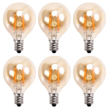 6 Ampoules LED G40 de Rechange 1,5 W 220 V Rétro Globe Doré à Intensité Variable pour Guirlandes Lumineuses Intérieures/Extérieures, Base E12