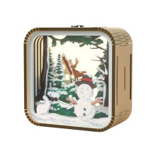 Nachtlampje Cadeaus Hand Touch Cartoon DIY Houten Stereo Sfeerverlichting Afstudeer Seizoen Cadeaus Kerstmis Sneeuwmannen