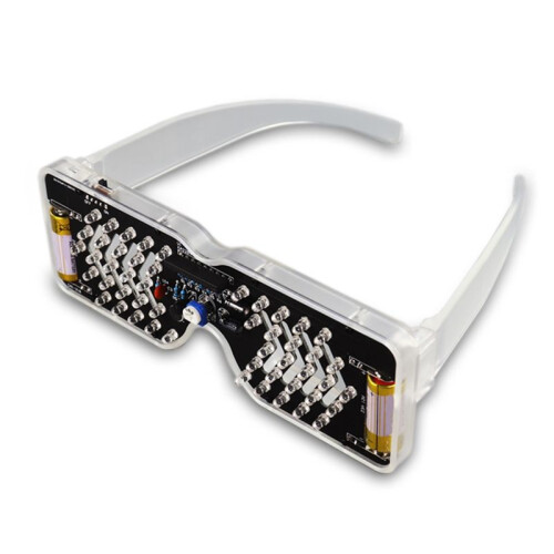Voice Activated LED Light Emitting Glasses Making Kit Light-Emitting Diode Light DIY Electronic Kit Soldering Assembly,B