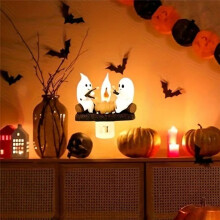 Fogueira Fantasma Luz Cintilante Noturna Fantasmas Assando Fogueira S 'Mores Flicker Flame Light Plug UE