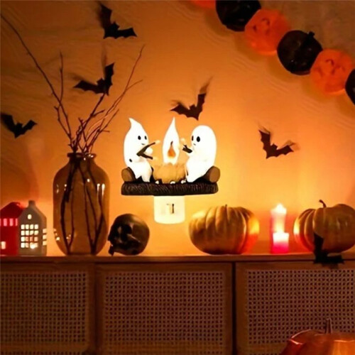Campfire Flickering Night Light Ghosts Roasting Campfire S 'Mores Flicker Flame Light EU Plug
