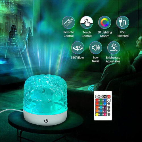 Northern Light Projector,Ocean Wave Projector Lamp with Remote Control, Projector Light,for Decor/Home/Gift