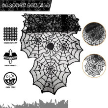 Obrus na Halloween Pajęcza Sieć Ręcznik Kominkowy Pająk Bieżnik Abażur Halloweenowy Zestaw Dekoracji B