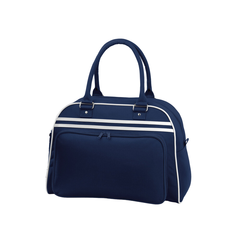 Bagbase (One Size, French Navy/White) Retro Bowling Bag White