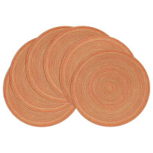 6pcs Round Braided Placemats Set of 6 Circle Place Mats Washable 15 Inch Table Mats for Dining Table Wedding Party