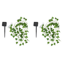32.8 Ft 100 LED Green Ivy Leaves Fairy String Lights, 2 Pack Solar Powered String Lights, for Garden, Patio, Yard, Party