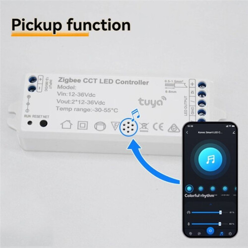 Tuya Zigbee 2811cob DC12V 36V LED Light Strip Controller Fantasy Light Strip Controller with Sound Pickup Function 2