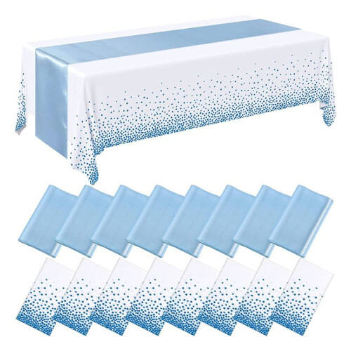 Disposable Plastic Tablecloths Satin Table Runner Set Dot Tablecloth Satin Table Runner for Party,D 1