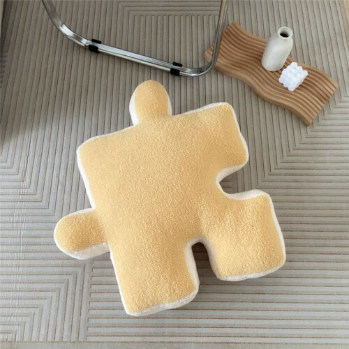 Plush Puzzle Pillow Irregular Shape Pillow Fun Puzzle Pillow Suitable for Sofa and Bed White 1