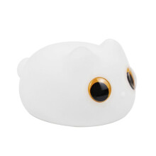 Orange Eyes Cat Silicone Night Light USB Rechargeable Desk Bedside Sleep Night Lamp Pet Birthday Gift Night Light