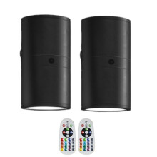 Lâmpada de Parede LED RGB com Controle Remoto Inteligente Luz Noturna Colorida de Cabeceira para Quarto Corredor Escadas Arandela de Parede Plugue UE