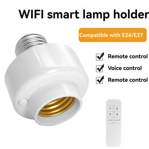 Wifi  E26 E27 Wiring-Free Lamp Holder App Remote Control Timer Support Alexa/ Home and Other Voice Control 1