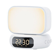 Atmosphere Night Light Speaker LED Alarm Clock Function for Room and Bedroom Atmosphere Night Light MusicSound White