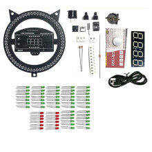 DIY Electronic Kit Clock with Rotating LED DS1302 Display Temperature Learning Soldering Project Practice Solder C