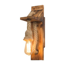 Retro Wooden Wall Lamp Retro Wrought Living Room Background Wall Lights 2700K Warm Light Bedroom Bedside