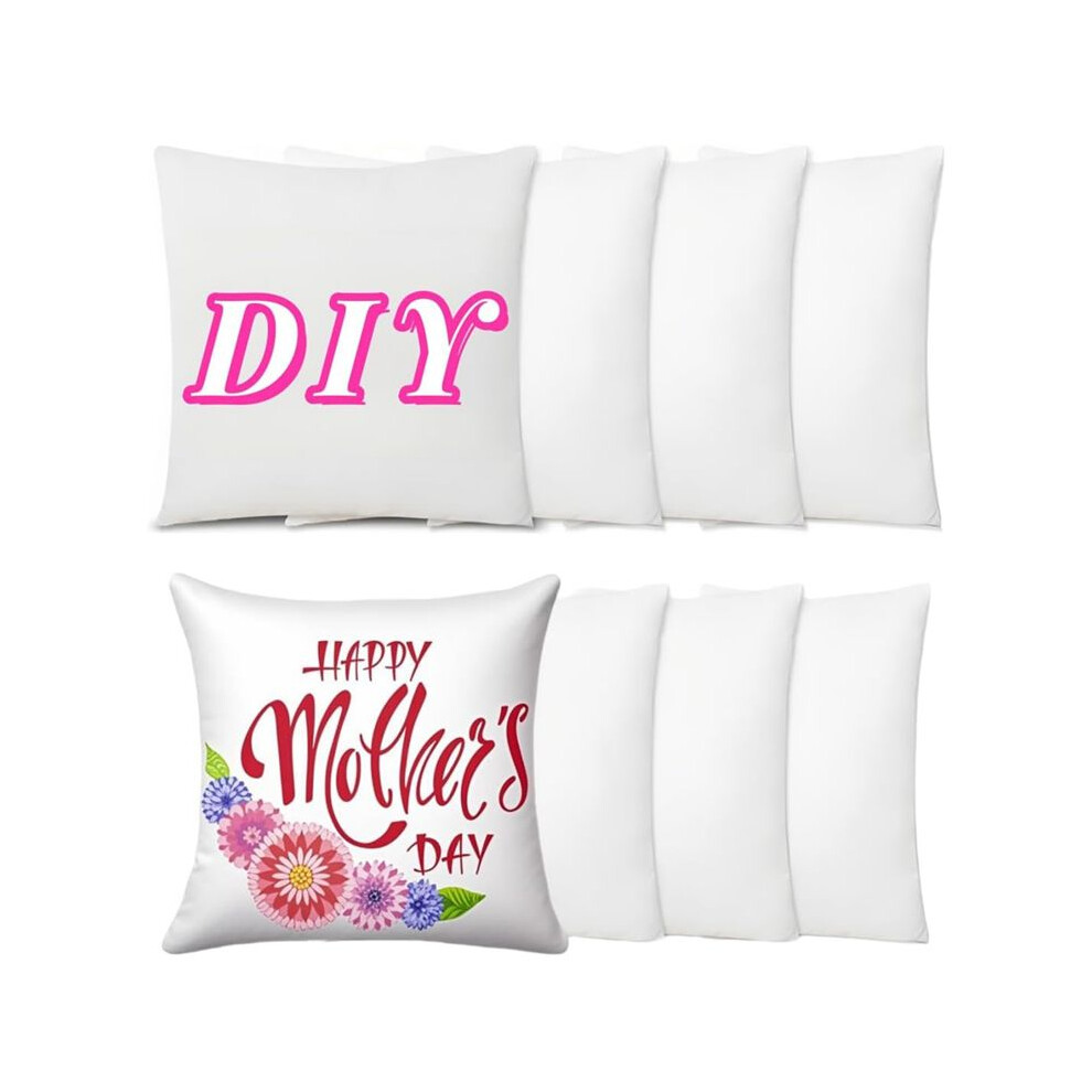 Tauoh 8Pcs Sublimation Blanks Pillow Cases 16 X 16Inch Cushion Covers Pillow Covers For Diy Heat Transfer Press Pillow Covers