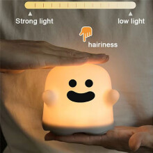 Veilleuse LED Fantôme Mignonne pour Chambre D'Enfant, Capteur Tactile, Lampe en Silicone Rechargeable, Cadeau de Vacances Idéal pour Enfant A
