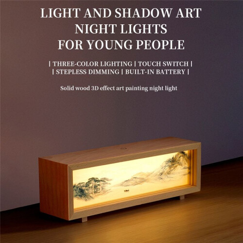 USB Lighting Painting Bedside Night Light LED Decorative Desktop Ornament B 2