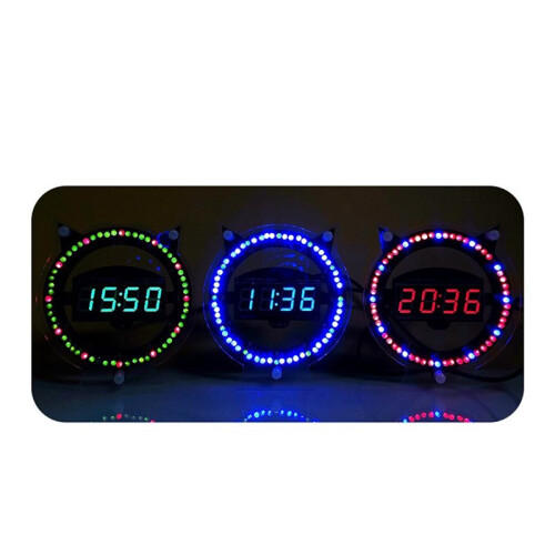 DIY Electronic Kit Clock with Rotating LED DS1302 Display  Temperature Learning Soldering Project Practice Solder C 1