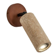 Yellow Travertine Walnut Color Rotatable Wall Lamp Modern and Simple Living Room Corridor Entrance Sconce Light