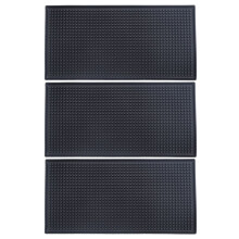 3 Pack Black Bar Mat Spill Mat Glass Drying Mat Cocktail Mixing Service Mat for Counter Top(12inch(L) x 6inch(W))