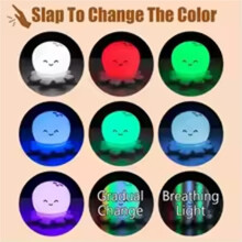 Veilleuse Animaux Mignons Lampe en Silicone Rechargeable Chevet Sommeil Lumière Douce et Chaude pour Enfants Cadeau D'Anniversaire Pieuvre