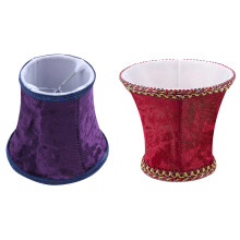 2 Pcs E14 Handmade Lampshade for Modern European Style Wall Sconce Lamp with Flannel Decor, Dark & Red