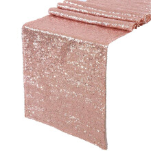 Runner da Tavolo con Paillettes Oro Rosa Scintillante 12X108 Pollici Tavolo Luccicante per Tovaglia da Tavola per Torta di Compleanno Anniversario