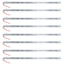 8x 50CM 12V 36 LED 5630 SMD Hard Strip Light Aluminum Shell With End Cap White