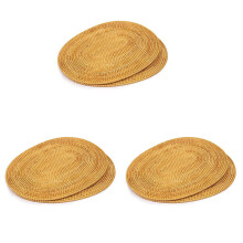 6 Pcs Oval Rattan Placemat,Natural Rattan Hand-Woven,Tea Ceremony Accessories,Suitable for Dining Room, Kitchen,Etc