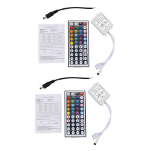 2X 44 Tasti Telecomando Ir Senza Fili con Ricevitore per Striscia Led 5050 3528 Rgb Smd