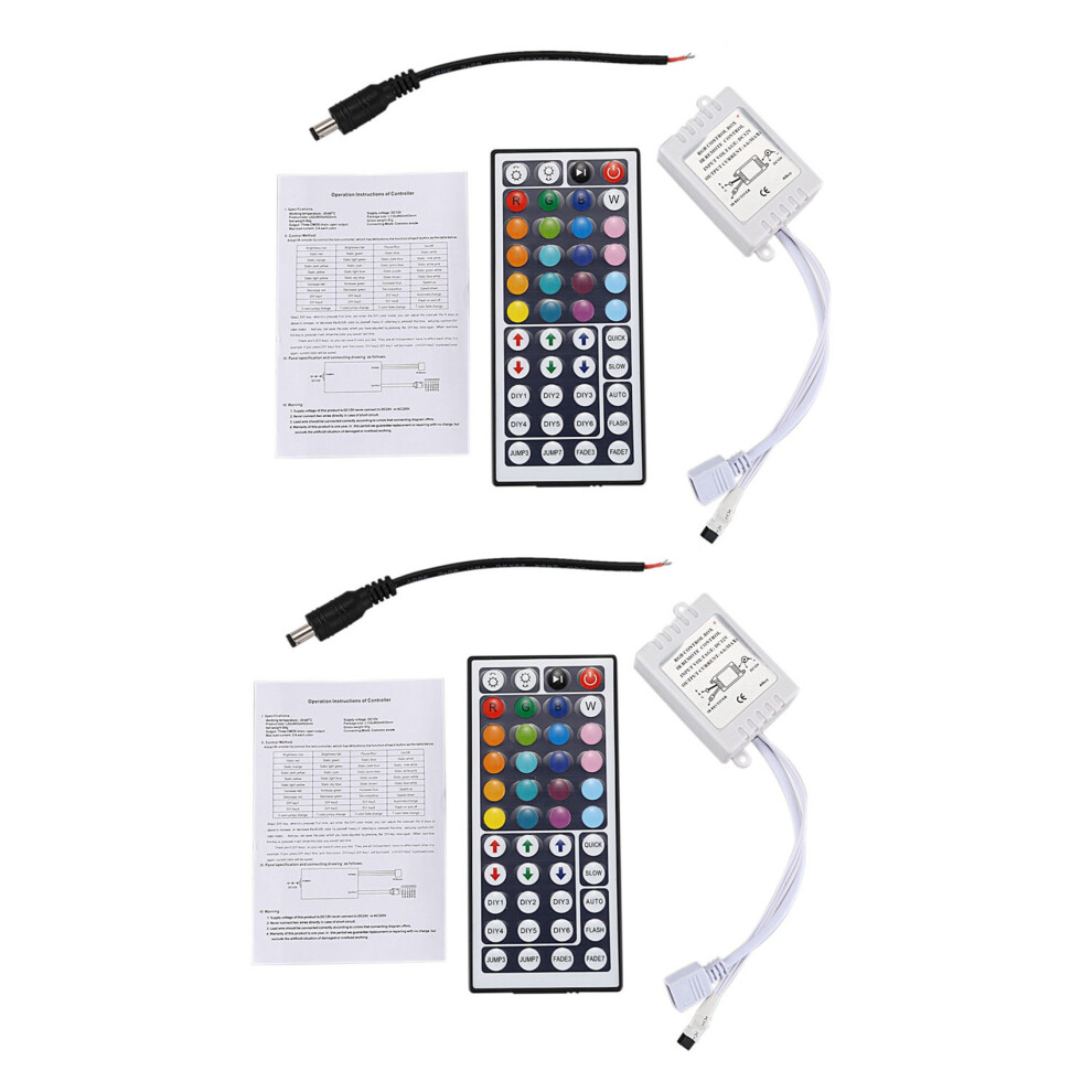 2X 44 Keys Wireless Ir Remote Control With Receiver For 5050 3528 Rgb Smd Led Strip Light 4711679290956