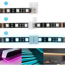 50 Packs 4-Pin RGB LED Light Strip Connectors 8mm Gapless Solderless Adapter Terminal Extension for SMD 3528 LED Strip