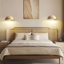 Half Circle Natural Stone LED Wall Light Retro Bedroom Bedside Lamp Corridor Background Wall Light