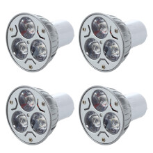 4X GU10 LAMPE AMPOULE BULB A 3 LED BLANC CHAUD 3W 5 WATTS 12V