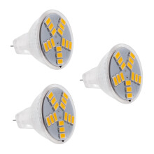 3X 3W MR11 GU4 250LM LED Ampoule Lampe 15 5630SMD Lumiere Blanche Chaude