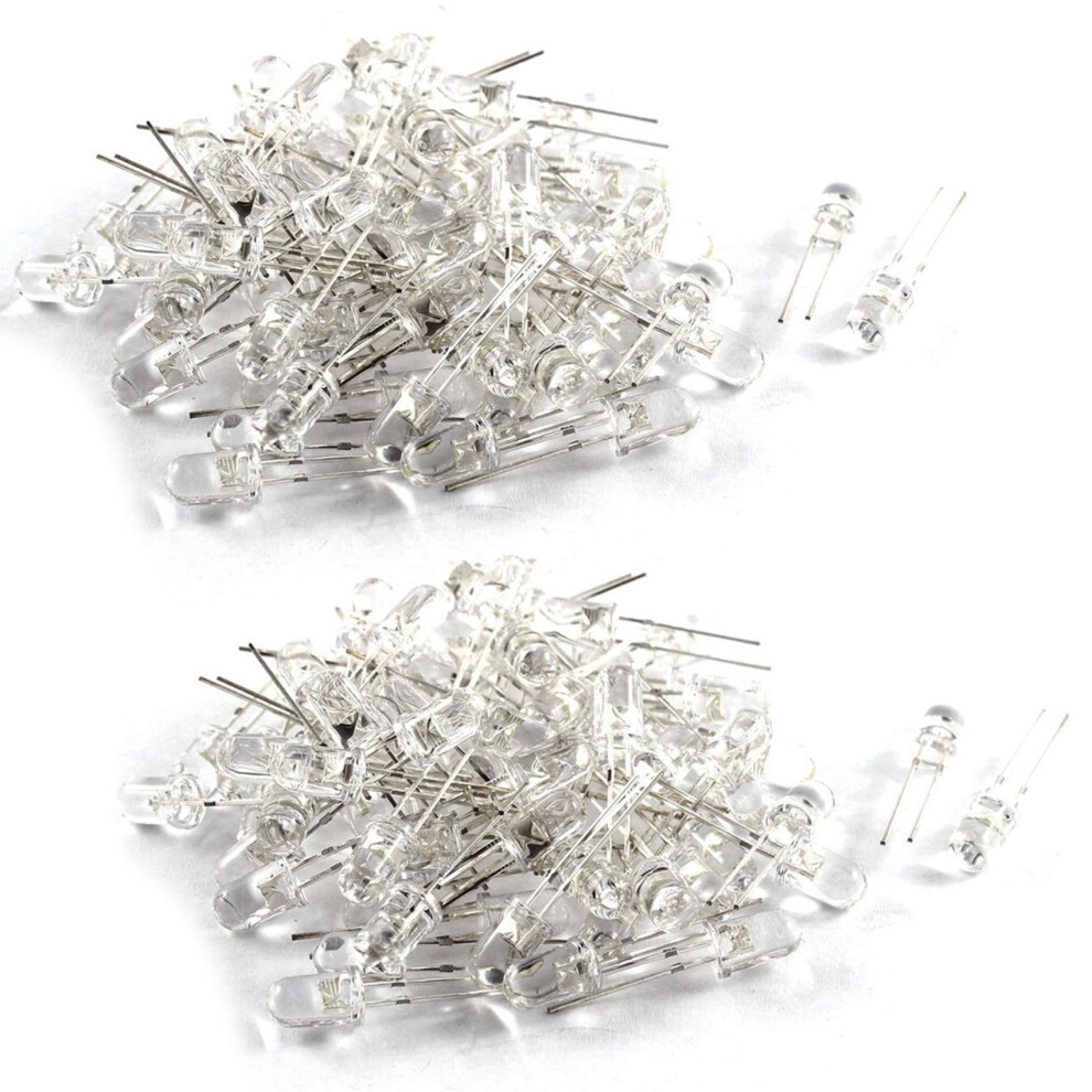 Led Bright Light Lamp Emitting Diode, 140 Piece, 3V-6V, 5Mm, White 6031866483311