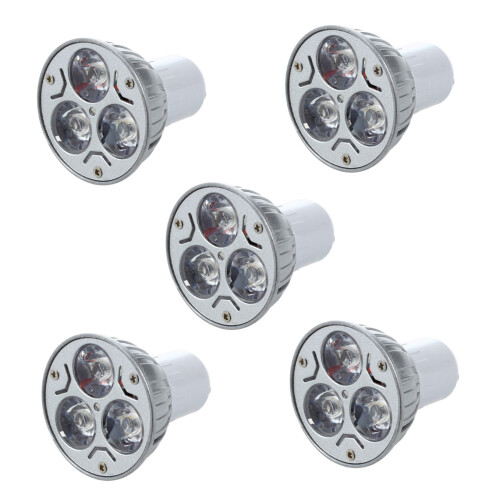 5X GU10 Bulb Light with 3 LEDs Warm White 3W 5W 12V