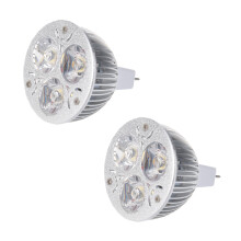 2X 3W 12-24 V MR16 Bianco Caldo 3 LED Leggero Riflettore Lampada Lampadina Solo