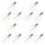 12Pcs G40 Led Replacement Light Bulbs, E12 Screw Base Shatterproof LED Globe Bulbs for Solar String Lights Warm White 1